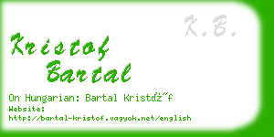 kristof bartal business card